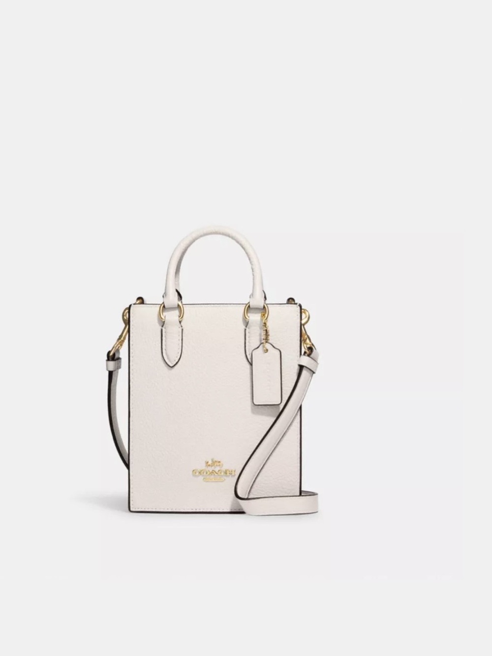 Coach Cream Mini Square Tote with Gold Hardware